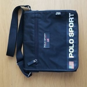 Vintage Polo Sport by Ralph Lauren Black Messenger Crossbody Bag Purse